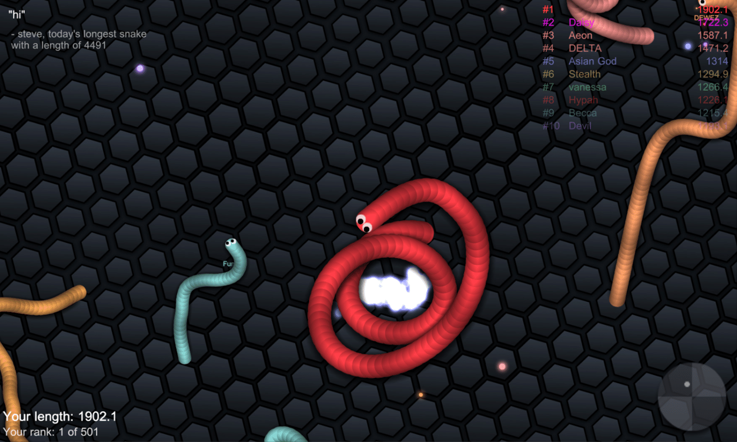 Pourquoi le jeu Slither.io a autant de succès ?
